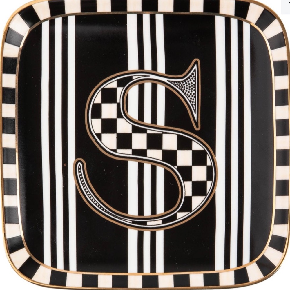 Mackenzie-Childs Monogram Dish -S. NWT in box! 🖤🤍